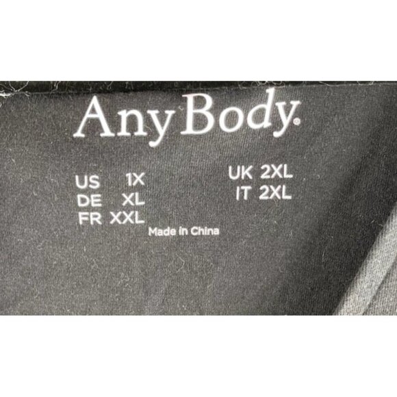 AnyBody Women's V-Neck Black Romper Size 1X Knit Stretchy - Picture 2 of 5